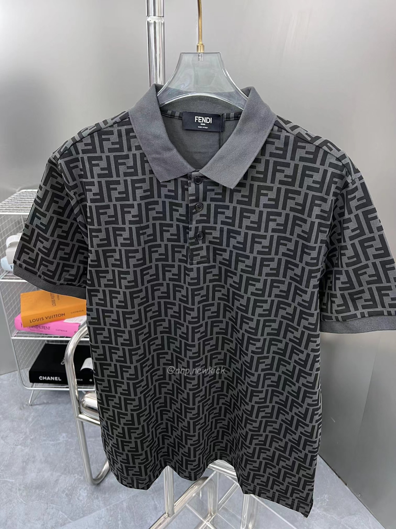 Fendi Ff Black Polo T Shirt (3) - www.newkick.vip